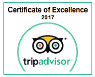 2017 Certificate of Excellence from Tripadvisor