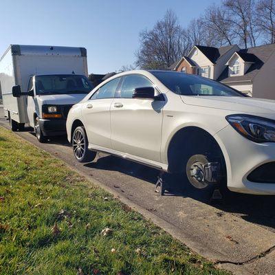 Installing new tires on a CLA 250