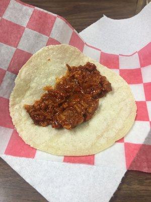 Chicharron prensado taco