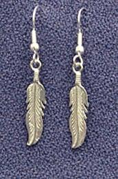 Earrings Feathers Small Three Feathers Pewter