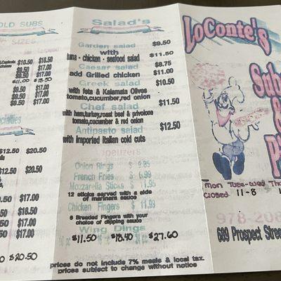 Menu back