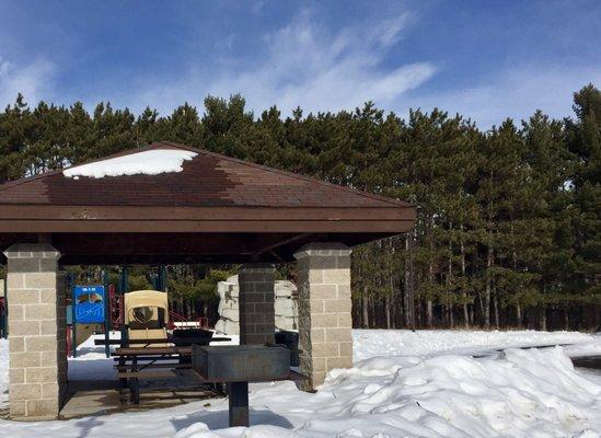 Picnic Shelter & Grill, Playground is behind it