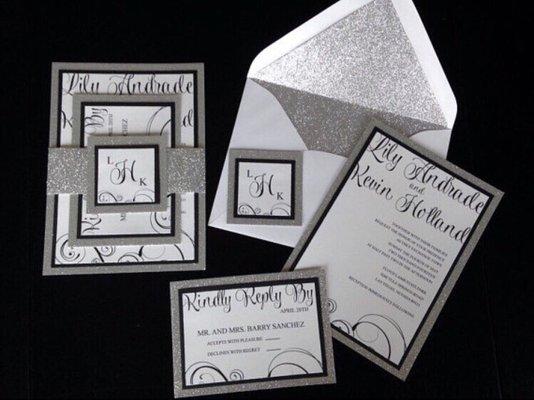 Elegant Glitter Wedding Invitation