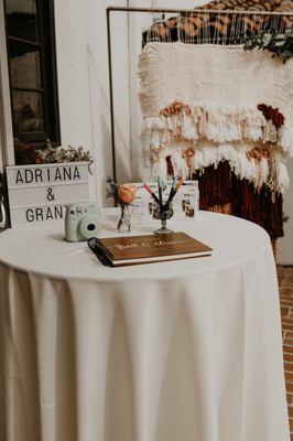 Polaroid guest book set up by SIS events