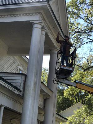 Pressure wash to prep for exterior paint