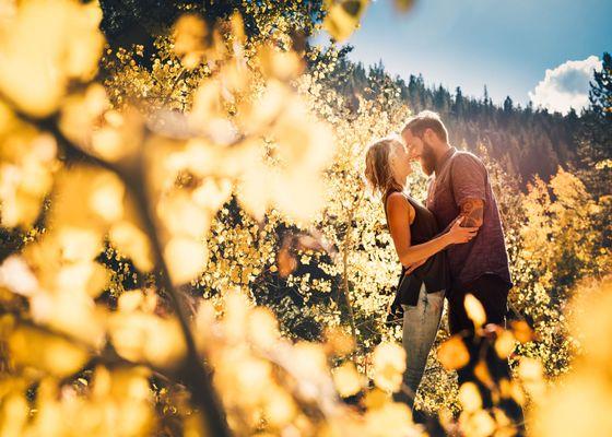 Mountain engagement photos just don't get any better than this. This was near Aspen, Colorado.