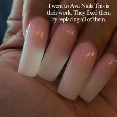 This is when I left the terrible nail salon and went to Ava Nails and they were placed every nail