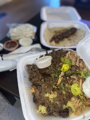 Shawarma Mixed plate with additional Lamb Kebab