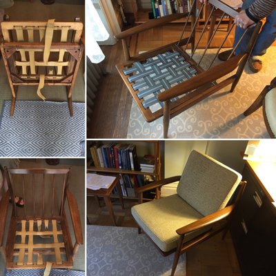 Francis Facciolo - Danish chair complete stripping & refinishing with webbing replacement.