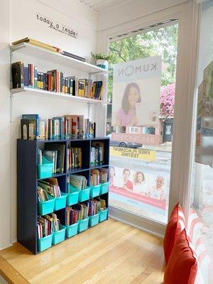 Reading nook - To foster the love of reading, we encourage our students to check out a book from their level each time they come to class.