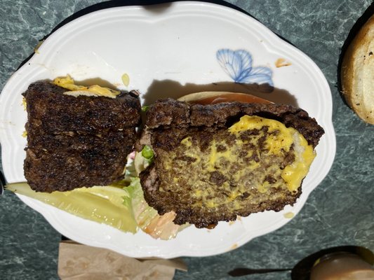 Ordered a double burger and they used a Junior burger as the second burger. Why would they do this?   I still pay the full price.