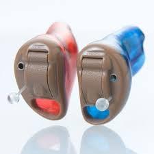 In the Canal type of hearing aids, shows just a slight bit outside the canal of the ear