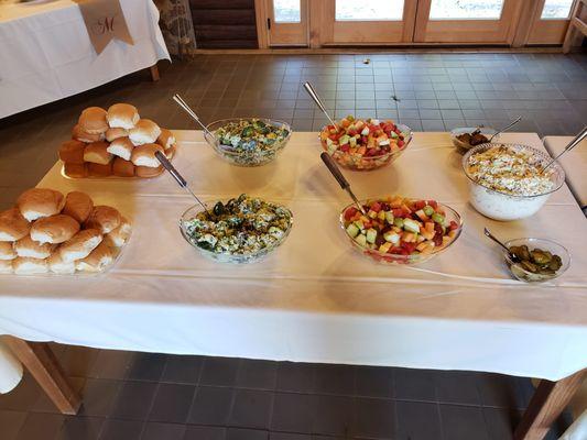 Spring Salad, Fruit Bowl, Coleslaw