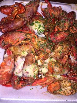 Garlic crawfish.. Yum!