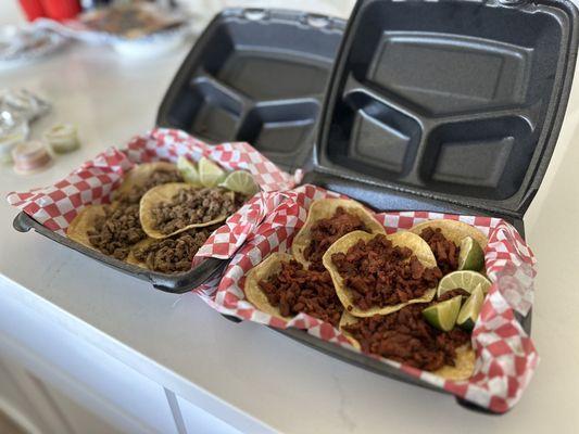 5 Mini Tacos Asada el Al Pastor