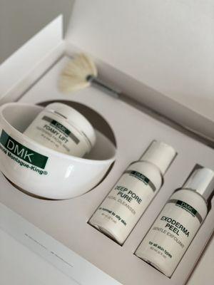 Dmk skin care home kit. Love the box and it's super easy to use at home in between treatments during Covid restrictions...