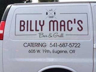 vehicle lettering for Billy Mac's