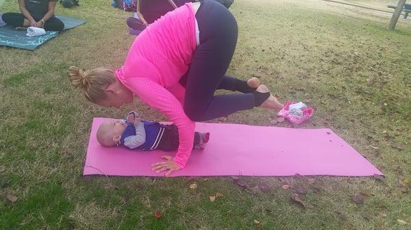 Brianne and baby ;) every Sunday morning yoga FREE at 11:11