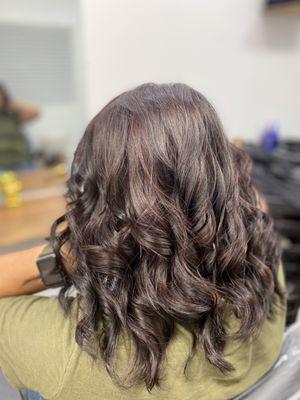 Chocolate brown base color with subtle red highlights