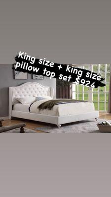 Leather platform bed