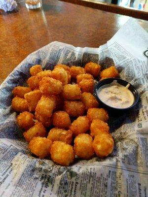 Tots with seasoned sour cream