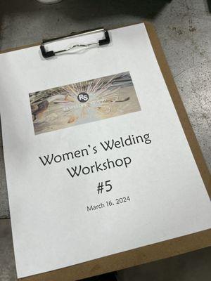 Woman's welding workshop