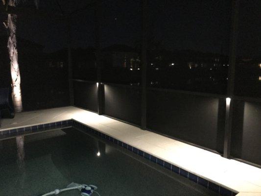 Screen light by Pool deck