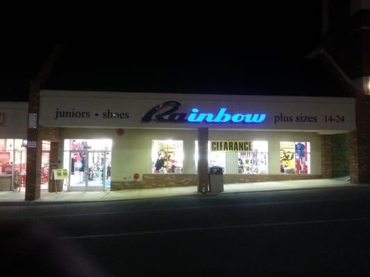 Storefront at night