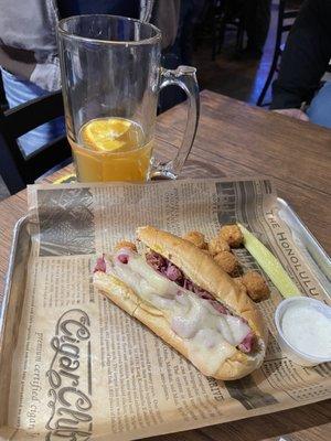 Pastrami's sandwich and some Blue Moon.