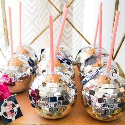 Disco Ball tumblers! Super cute for bachelorette parties!