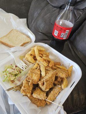 Catfish steak dinner