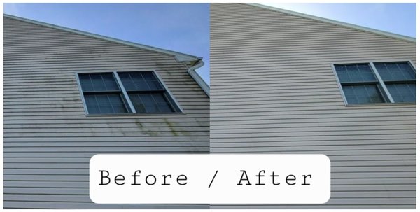 #before #after #vinylsiding #softwash #pressurewashing #harrisburg #linglestown #algaeremoval #residential