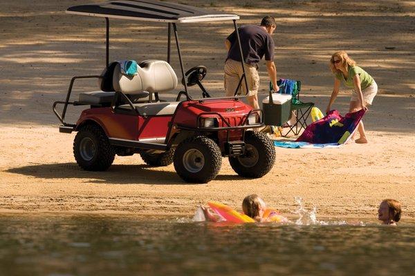 Family fun times on a street legal Club Car golf car from Gulf Atlantic Vehicles in New Smyrna Beach, FL