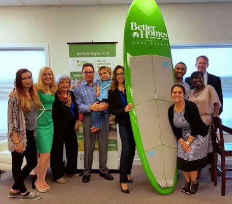 Agents giving amazing client service and giving back to the community. We bought the paddle board for a charitable event.