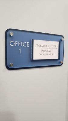 Acrylic Wayfinding w/ Braille and changeable information