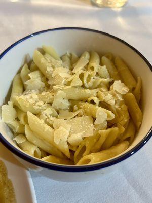 Buttery Parmesan pasta that accompanied the Chicken Marsala.