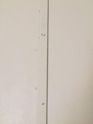 They didn't even paint over the staples, in every room and the hallway there was at least one strip with this problem.