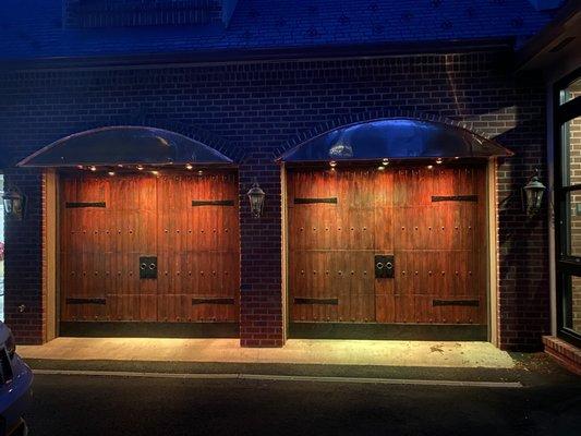 Recessed garage door lights