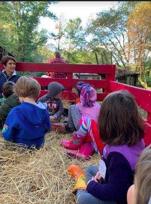 Field trips are a fun way to bring the learning outside the classroom. The annual hayride and pumpkin picking was so much fun!