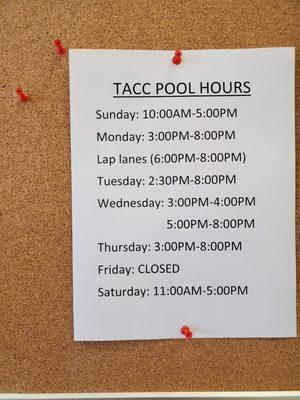 Pool hours