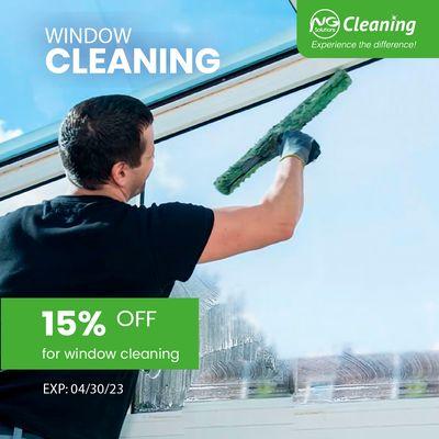 Utilize our window cleaning services to improve your view! Get 15%