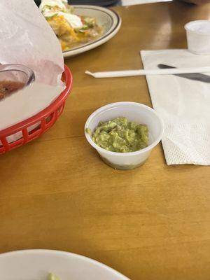 As arrived Two chips worth of guacamole in the order