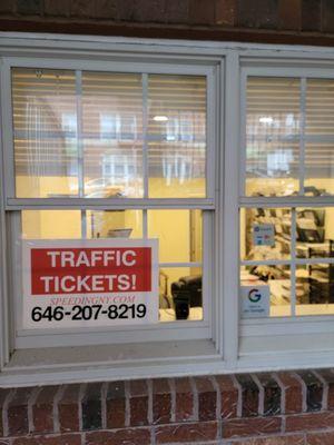 Office Window with sign