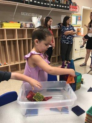 My daughter at this year's open house for Pre-K