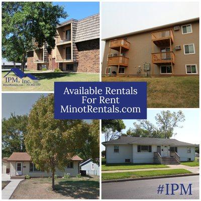 Looking for a Minot area rental?  Check out our available listings check out our website (MinotRentals.com) listings. Direct link: https://