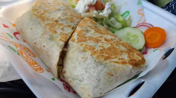 Grilled chicken burrito.