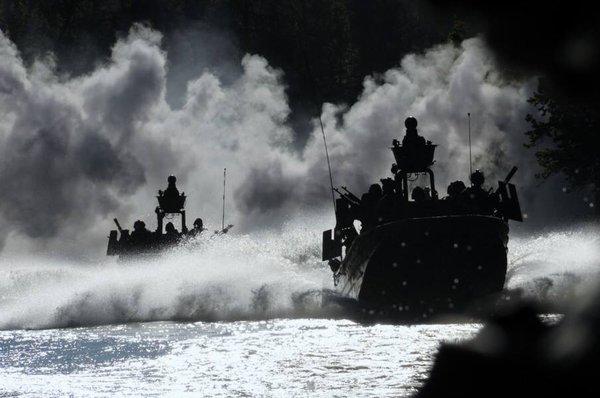 Sailors assigned to Special Warfare Combatant Craft Crew conduct drills.