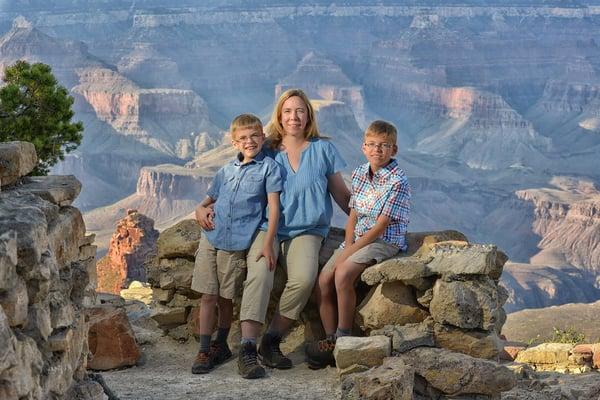 Grand Canyon family portrait. South Rim, Grand Canyon, Arizona.