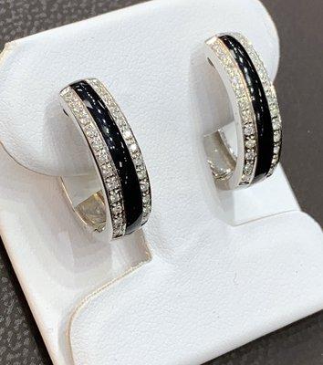 14 Kt White Gold Diamond Earrings