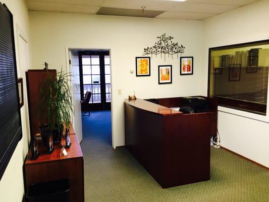 The reception area in our Pleasanton office.  We are right on Main Street in downtown.